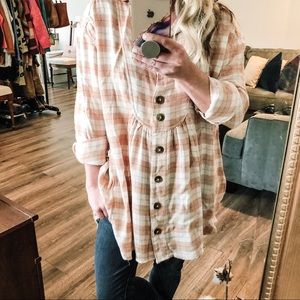 Free People Plaid Tunic